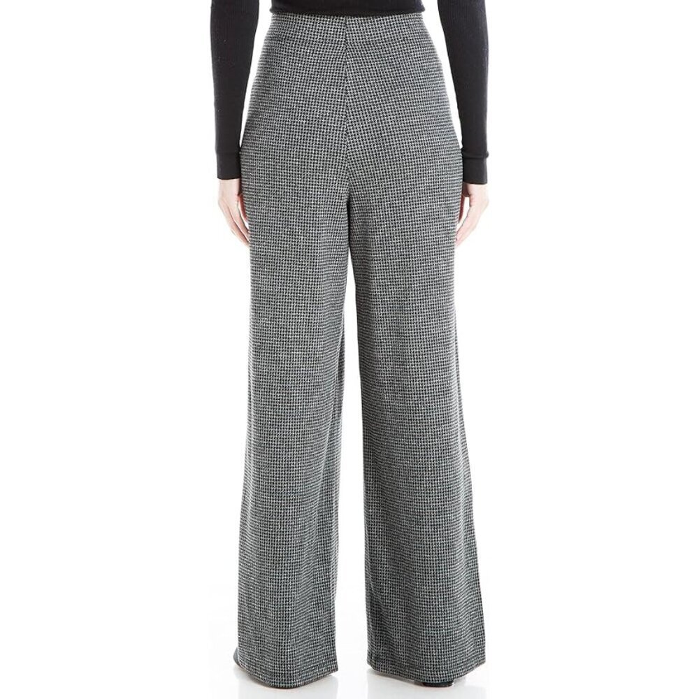 Max Studio NWT Sailor Wide Leg High Rise Pant in Black/ Grey Houndstooth, L - Picture 12 of 12
